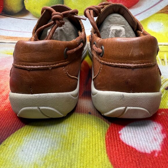 SAS Mens 8.5M Casual Boat Shoes Brown Leather Slip On Deck Moc Toe - Picture 6 of 10